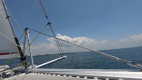 Catamaran Bow Video stock 122947333