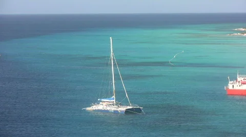 Catamaran in the Caribbean Stock Footage 99767