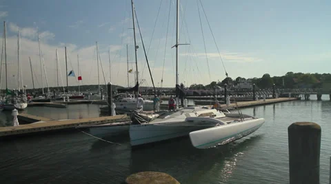 Catamaran coming ashore (2 of 2) Video stock 32447246