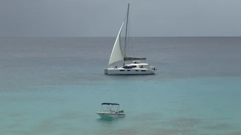 Catamaran Cruising Off Of Barbados Stock-Footage 108510530