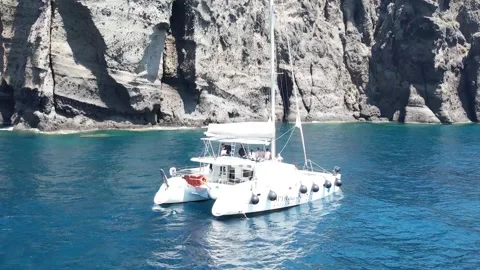 A Catamaran Drone Adventure Stock Footage 253780003
