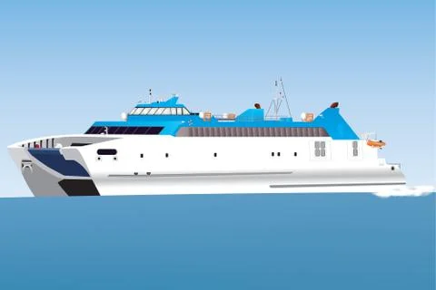 Catamaran Ferry Stock Illustration