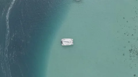 Catamaran in French Polynesia Stock Footage 168723365