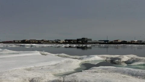Catamaran on the ice floe at the North Pole - Time Lapse Stock Footage 104960908