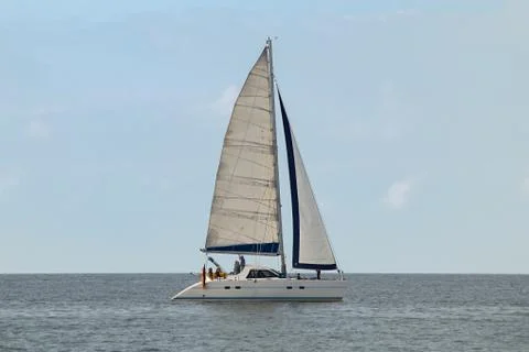 Catamaran in profile Stock Photos