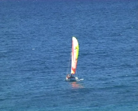 Catamaran sail boat Stock Footage 288541