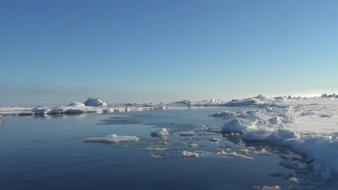 Catamaran sailing on the Arctic Ocean Stock Footage 104872400