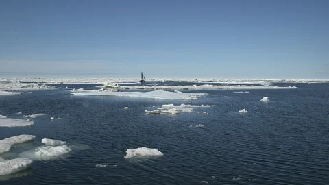 Catamaran sailing on the Arctic Ocean Video stock 104919781