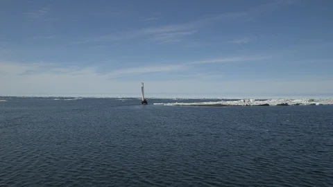 Catamaran sailing on the Arctic Ocean Video stock 104921706