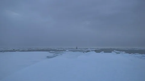 Catamaran sailing on the Arctic Ocean Stock Footage 104924192