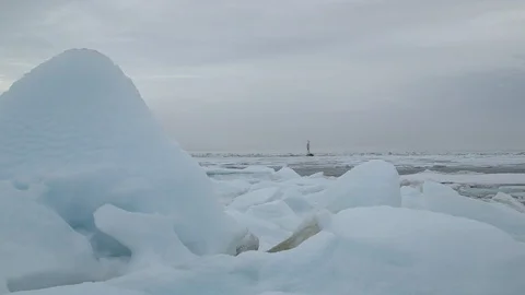 Catamaran sailing on the Arctic Ocean Video stock 104924727