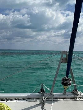 Catamaran sailing in the Caribbean Stock Photos