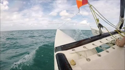 Catamaran sailing Stock Footage 47291040