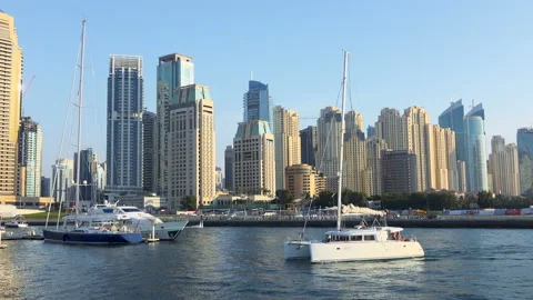 Catamaran sails in canal Stock Footage 86941706