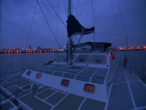 Catamaran at sea Stock Footage 27358668