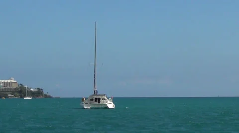 Catamaran at sea Stock Footage 37731196