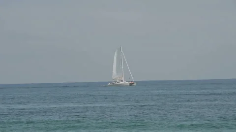 Catamaran at sea Stock Footage 48241527