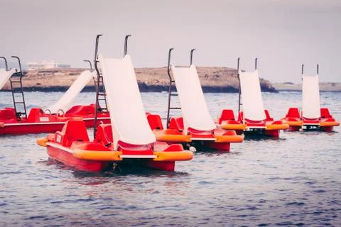 Catamaran with the slide Stock Photos
