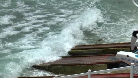 Catamaran Slipway Barbados Stock Footage 106724722