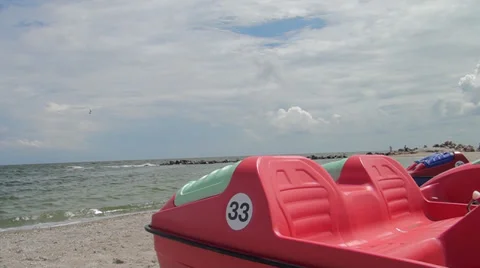 A catamaran standing ashore Video stock 36167084