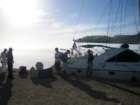 Catamaran Sunset 写真素材