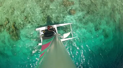 Catamaran Top View 3 Stock Footage 10786510
