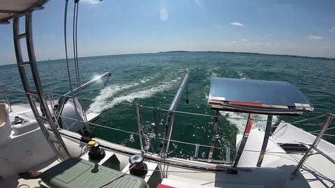 Catamaran Wake 2 Stock Footage 122951704