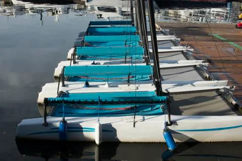 Catamarans at the Dock Stock Photos