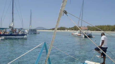Catamarans on Mauritius Stock-Footage 32153943
