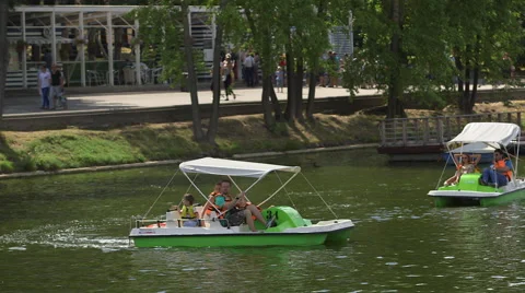 Catamarans in the park 02 Stock Footage 41154738