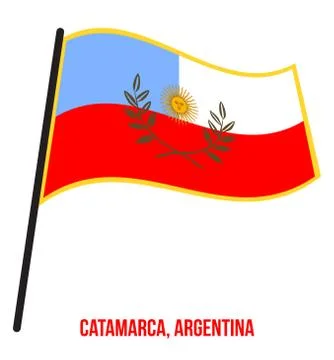 Catamarca Flag Waving Vector Illustration on White Background. Stock Illustration