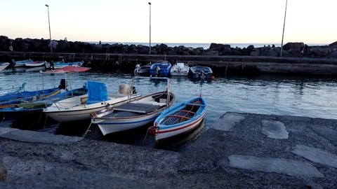 Catania Harbor Motionlaps Vídeos de archivo 129580413