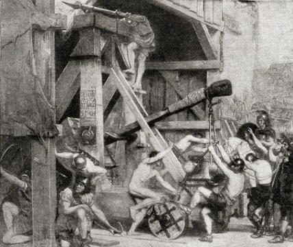 The Catapult As A Great Engine Of War In Ancient Rome. From The Book Harmswor Foto stock
