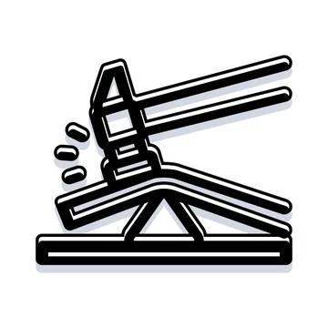 Catapult siege engine firing projectiles icon 库存插图