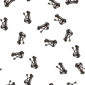 Catapult weapon ancient rome vector seamless pattern Stock Illustration