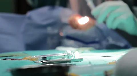 Cataract eye surgery. Surgeons team performing operation eye cataract. Stock Footage 34632915