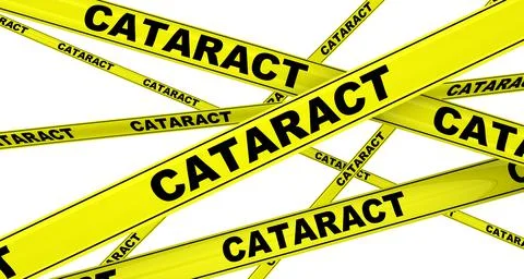 Cataract. Yellow warning tapes Stock Illustration