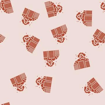 Catastrophe erupting volcano glyph seamless pattern Stock Illustration