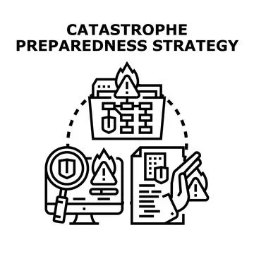 Catastrophe preparedness strategy planning management concept Illustrazione stock