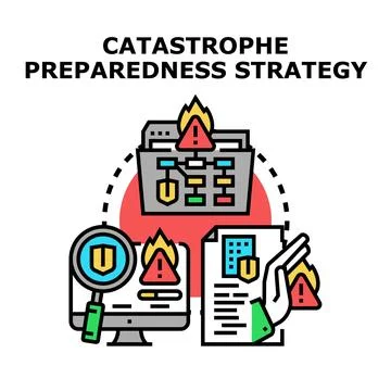 Catastrophe preparedness strategy planning management concept 스톡 일러스트