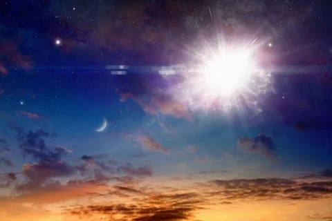 Catastrophic stellar explosion of supernova Фото