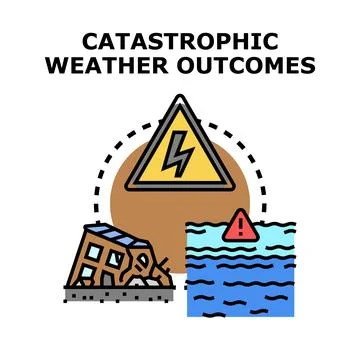 Catastrophic weather outcomes impact and risk concept Ilustración de archivo