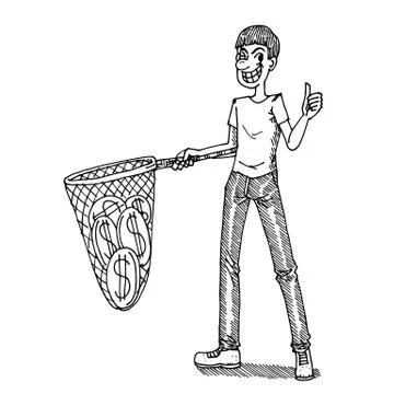 Catch cash Иллюстрация