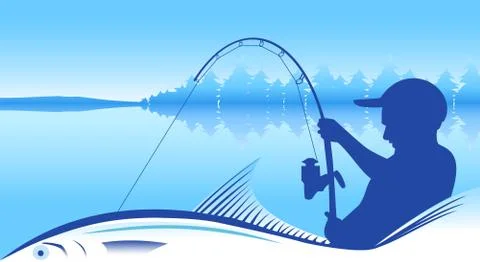 Catch a great fish Stock Illustration