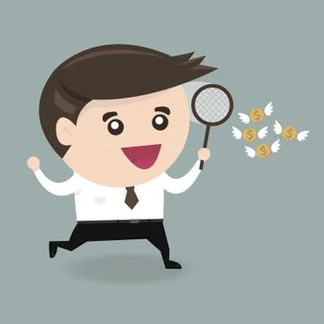 Catch money, flat design Stock Illustration