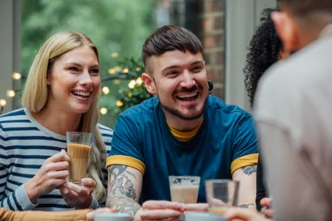 Catch Up Over Coffee 스톡 사진