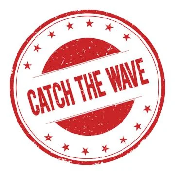 CATCH-THE-WAVE stamp sign Stock Illustration