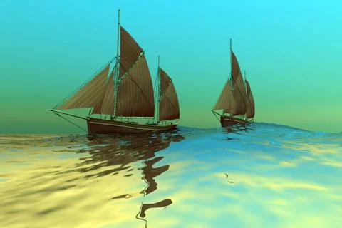 Catch the wind Stock Illustration