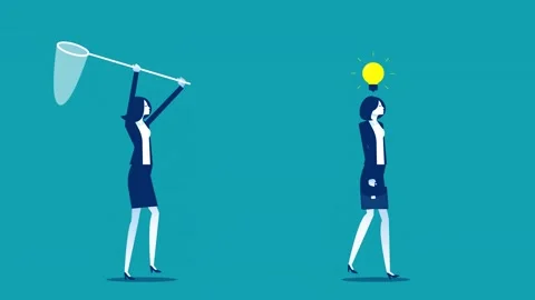 Catching with another idea. 4K business motion graphic Stock Footage 137013281