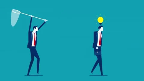 Catching with another idea. 4K business motion graphic Stock Footage 137013309